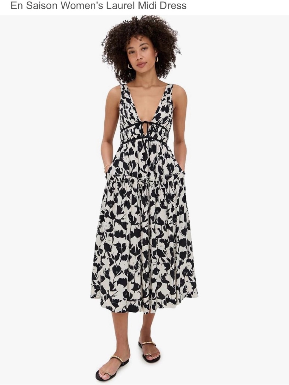 En Saison Women's Laurel Midi Dress - Black & White